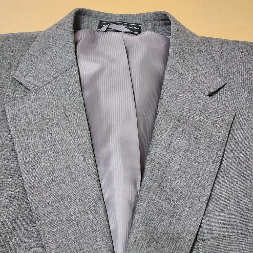 Meeting Street Sport Coat Mens 46 Long Gray Wool Two Button Classic Fit Blazer